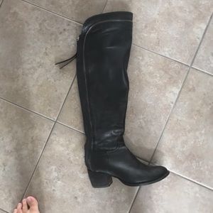 Black leather boots